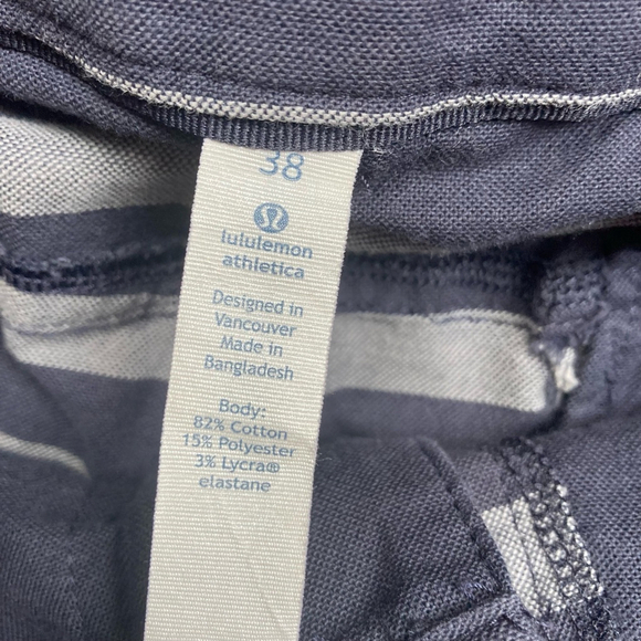 Men's Lululemon KAHUNA Shorts Size 38 Blue Striped - Picture 2 of 7